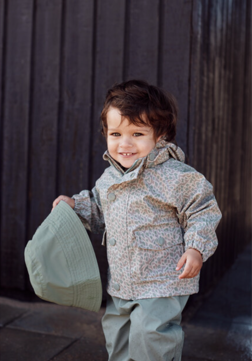 Julien Rain Jacket Print Vapor Gray