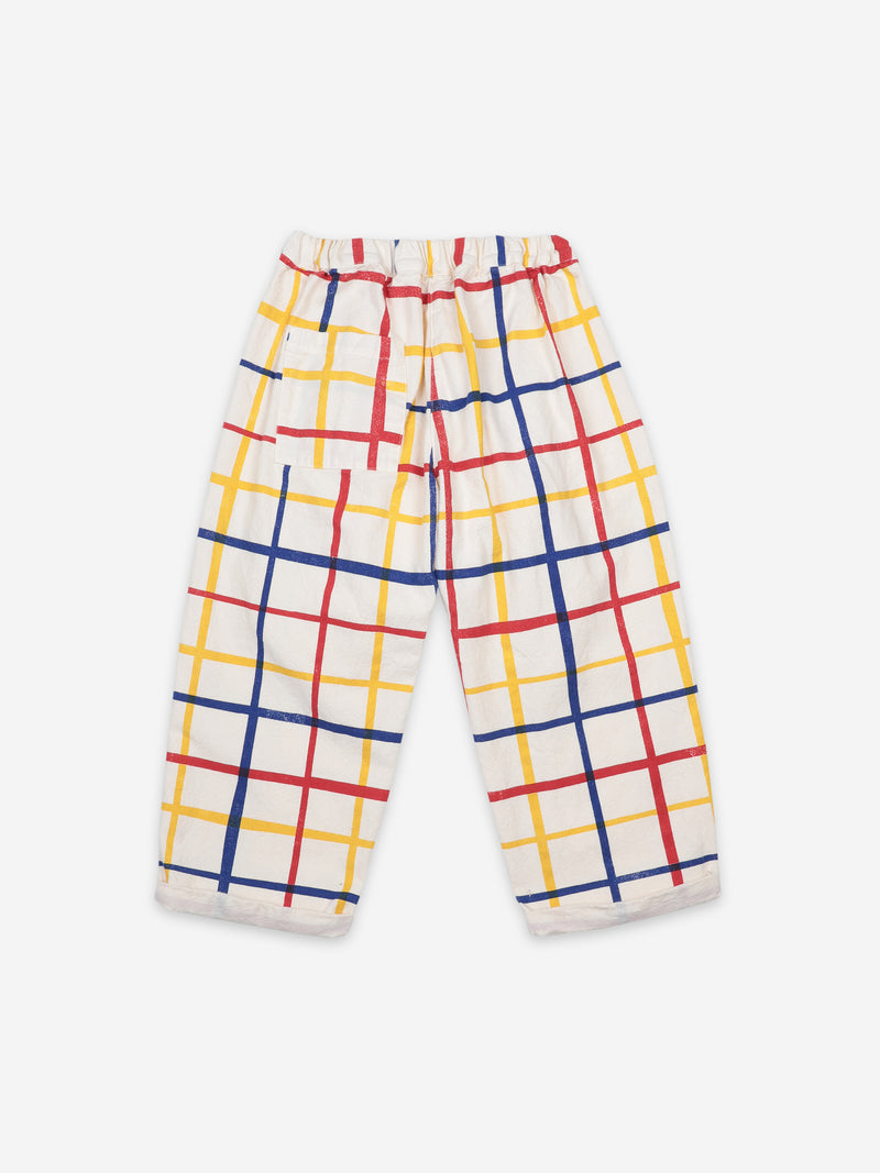 Multicolor Checkered Baggy Trousers