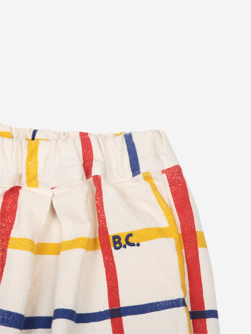 Multicolor Checkered Baggy Trousers