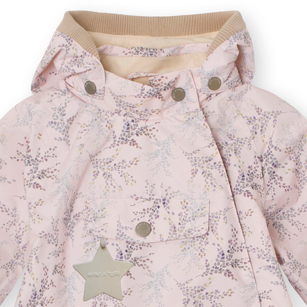 Wai Jacket Fleece Print Mauve Chalk