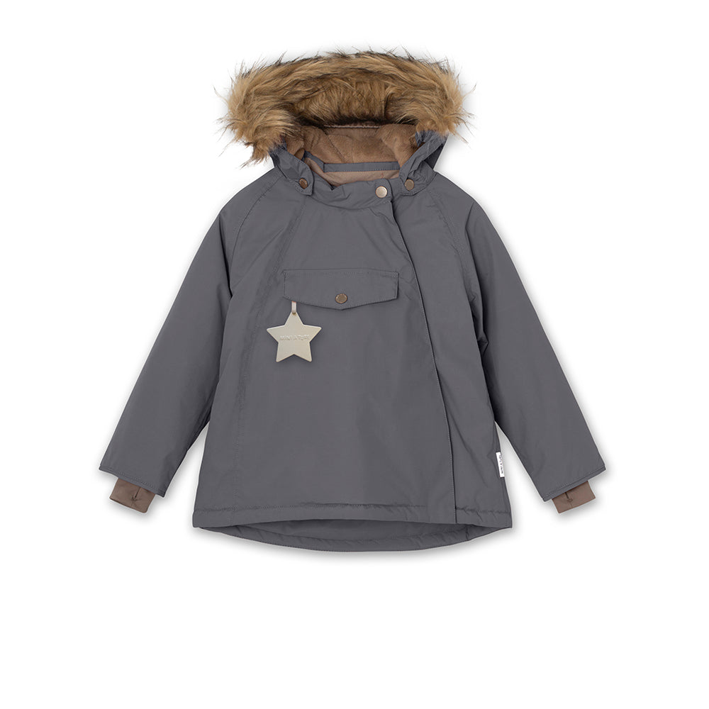 Wang Winter Jacket Fake Fur Forged Iron Blue