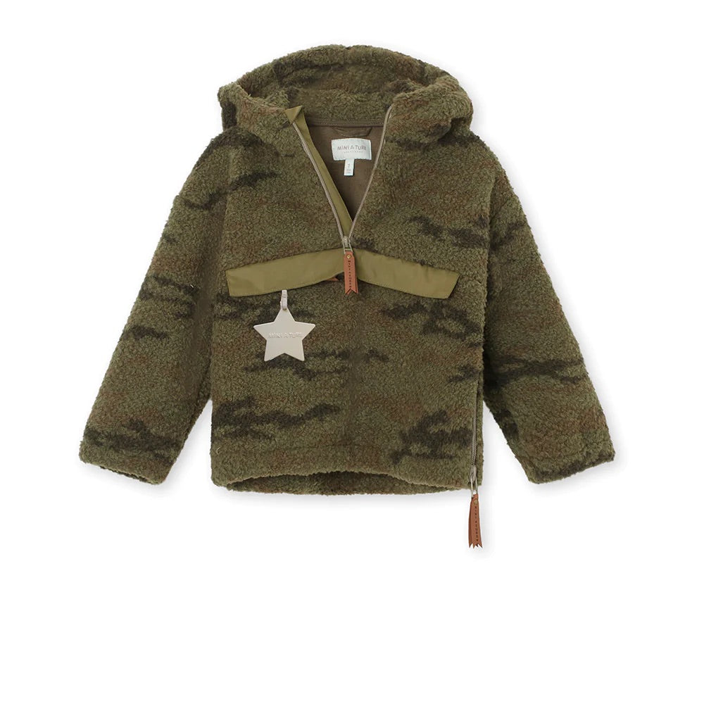 Arman Sherpa Anorak Print Military Camo