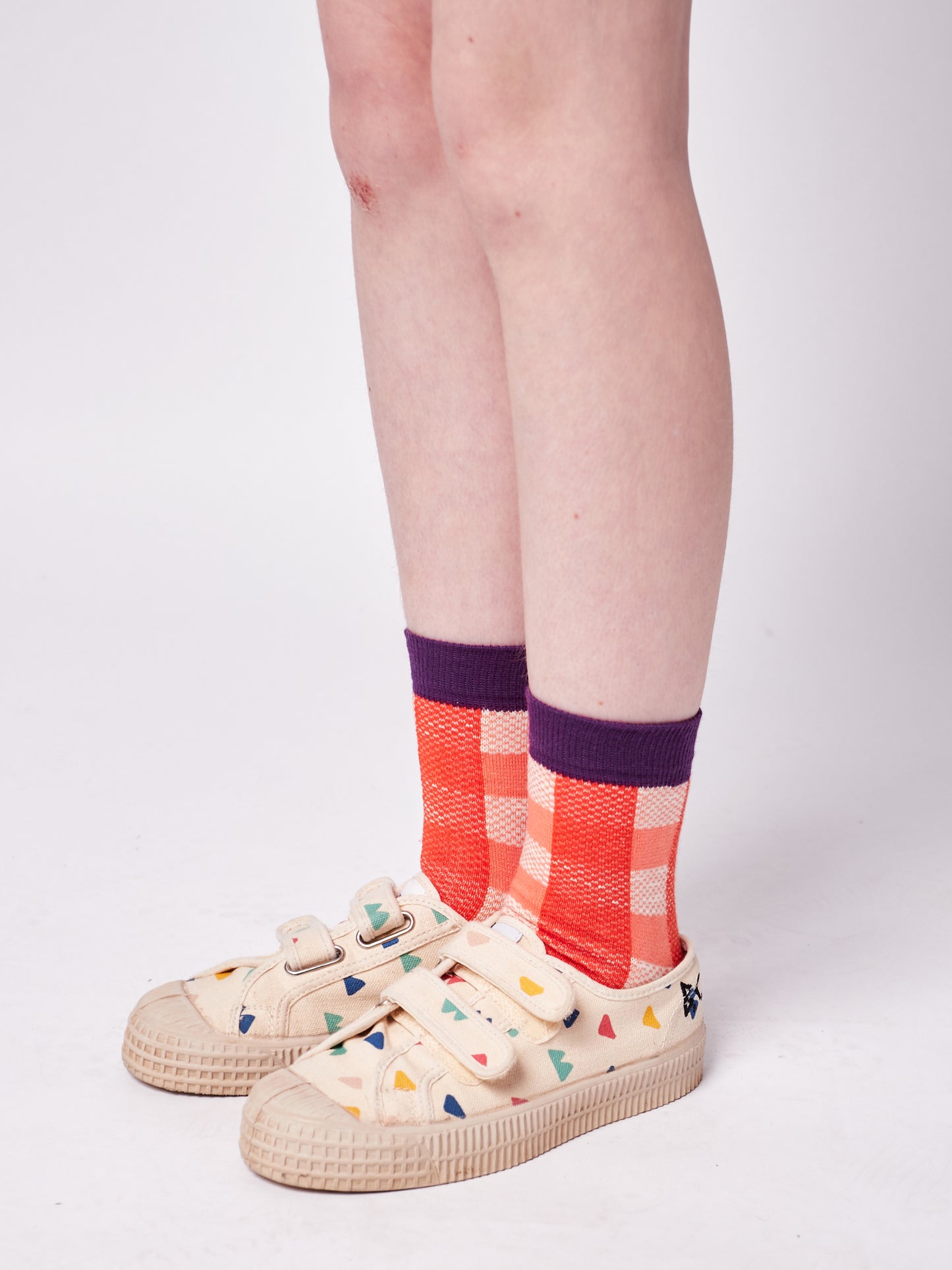 Red Checkered Short Socks