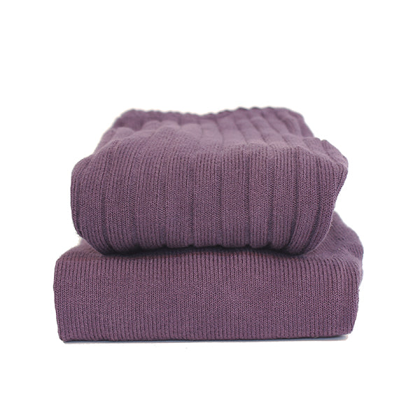 Wide Rib Basic Tights Eggplant