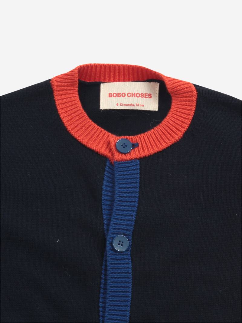 Multicolor knitted cardigan baby twilight blue