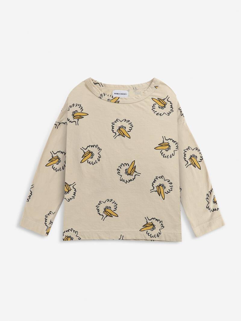 Birdie all over long sleeve T-shirt soybean