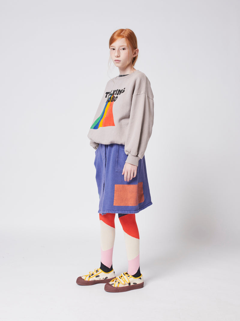 Multi color block tights bottle green