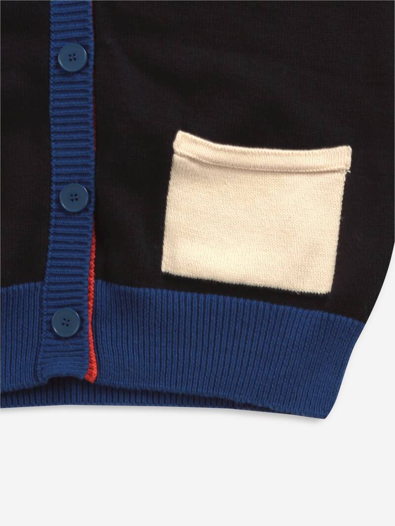 Multicolor knitted cardigan kids twilight blue