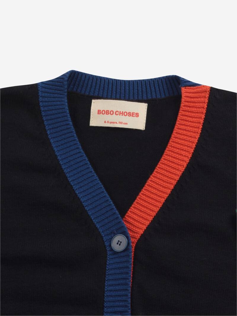 Multicolor knitted cardigan kids twilight blue