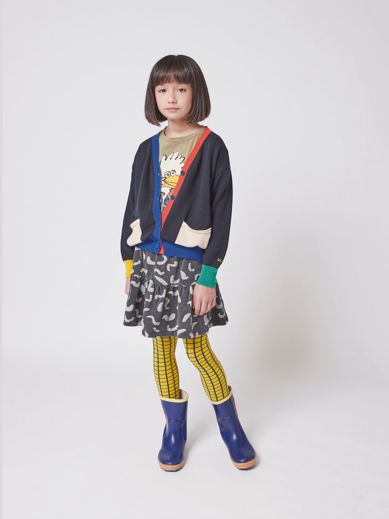 Multicolor knitted cardigan kids twilight blue