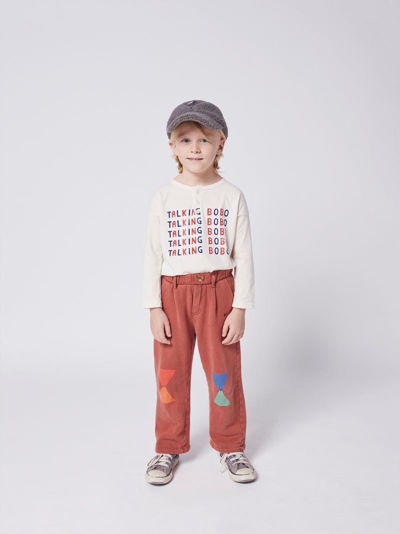 Geometric fleece pants tandoori spice