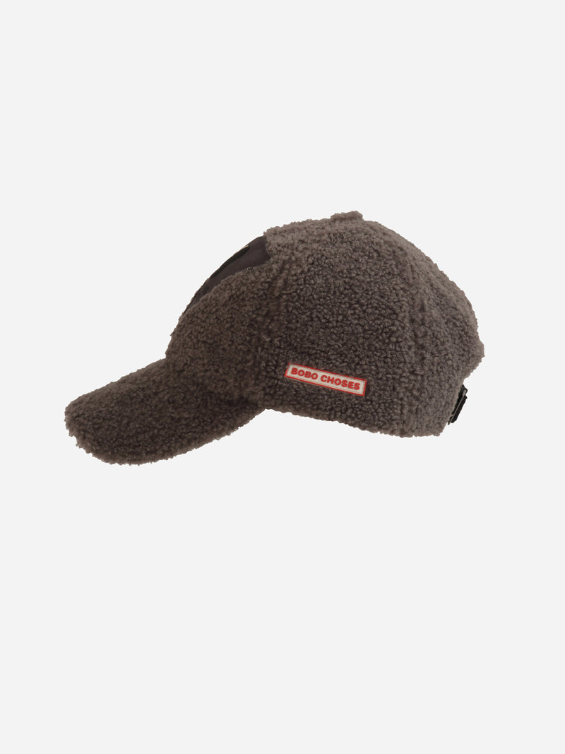 Dog sheepskin cap dark slate