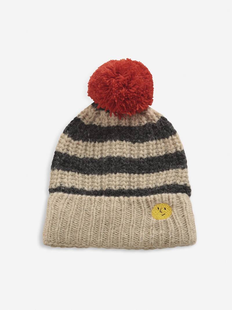 Stripped knitted beanie december sky