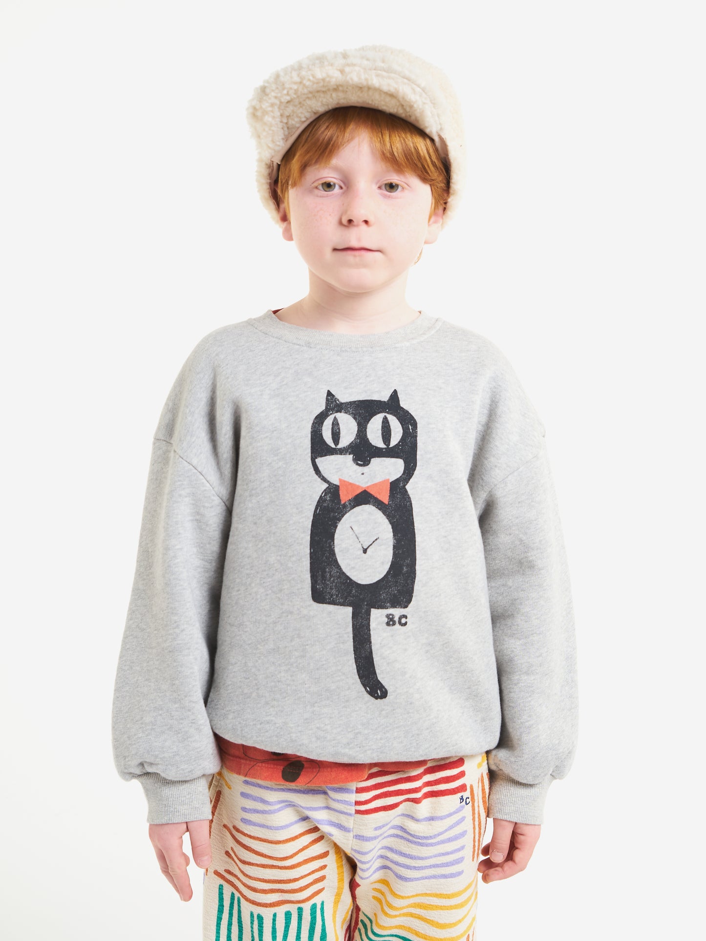 Cat O'clock grey melange sweatshirt