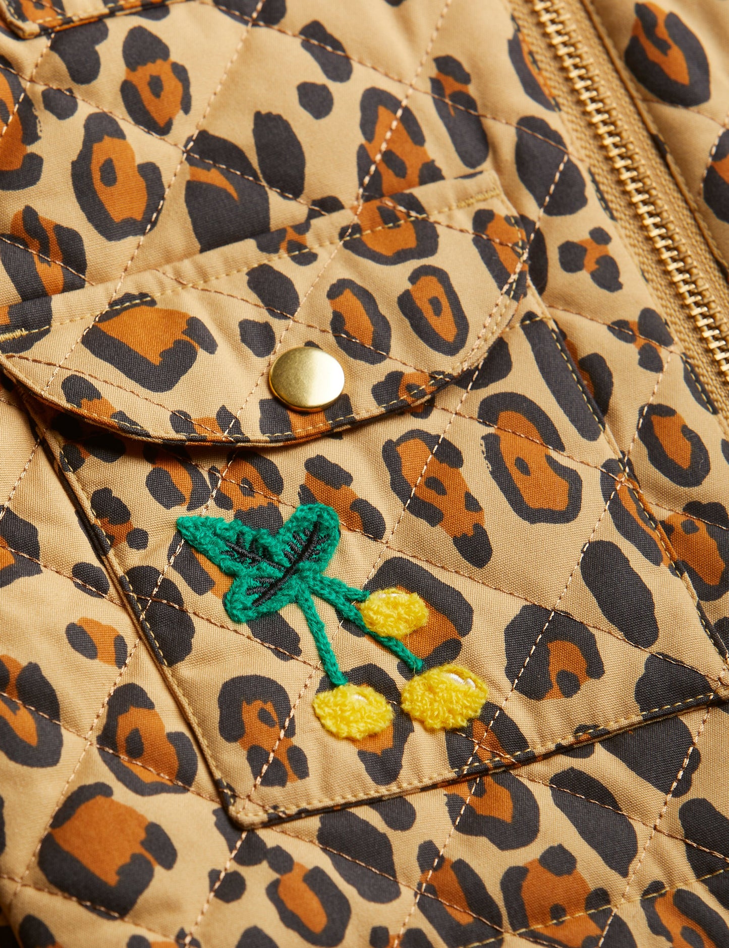 Leopard Quilted Jacket Brown