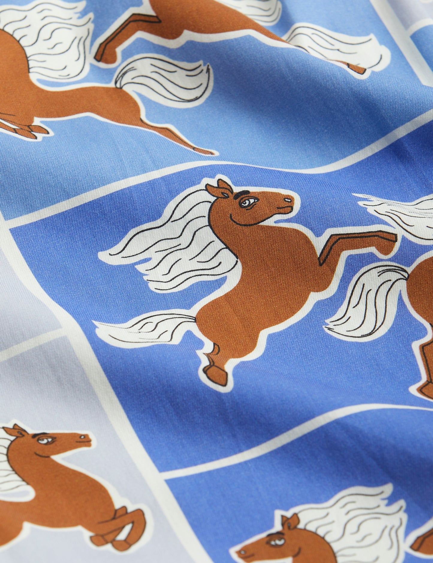 Horses Woven Shirt Blue