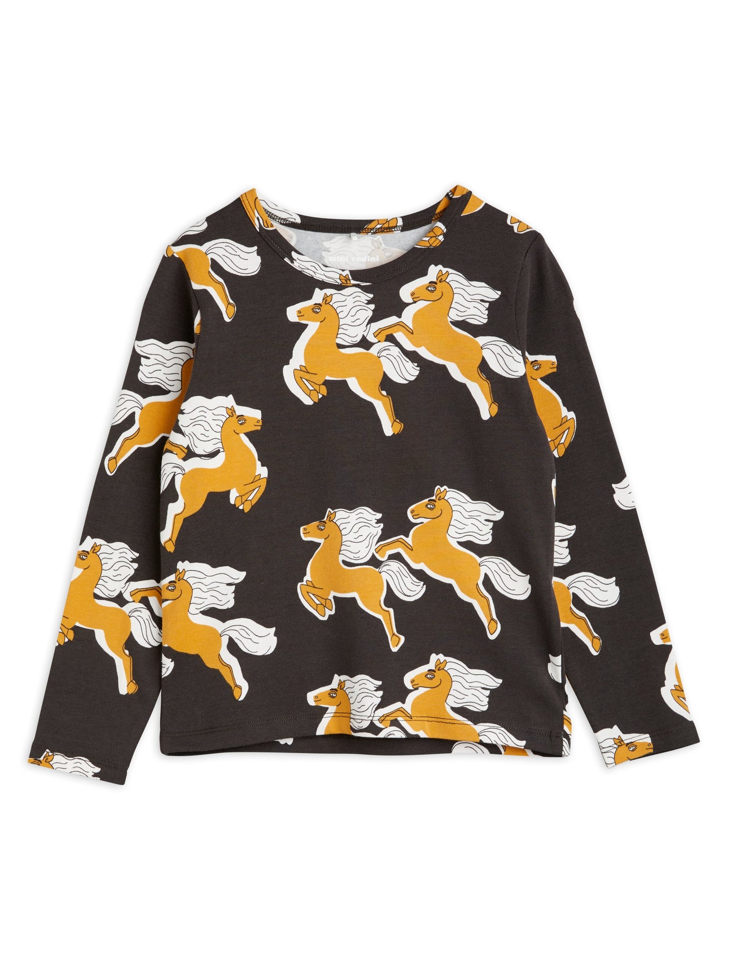 Horses aop LS Tee Black