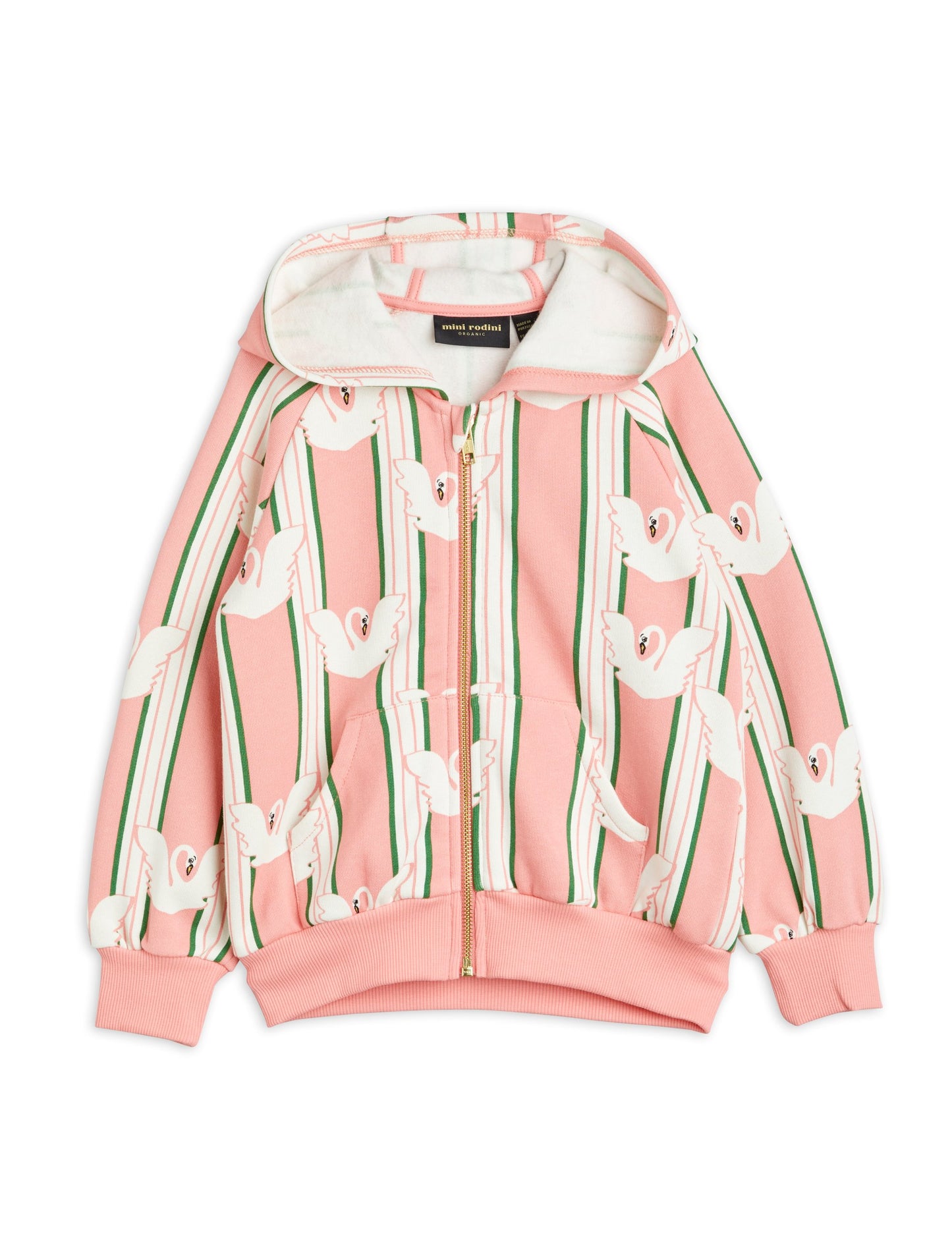 Swan aop Zip Hoodie Pink