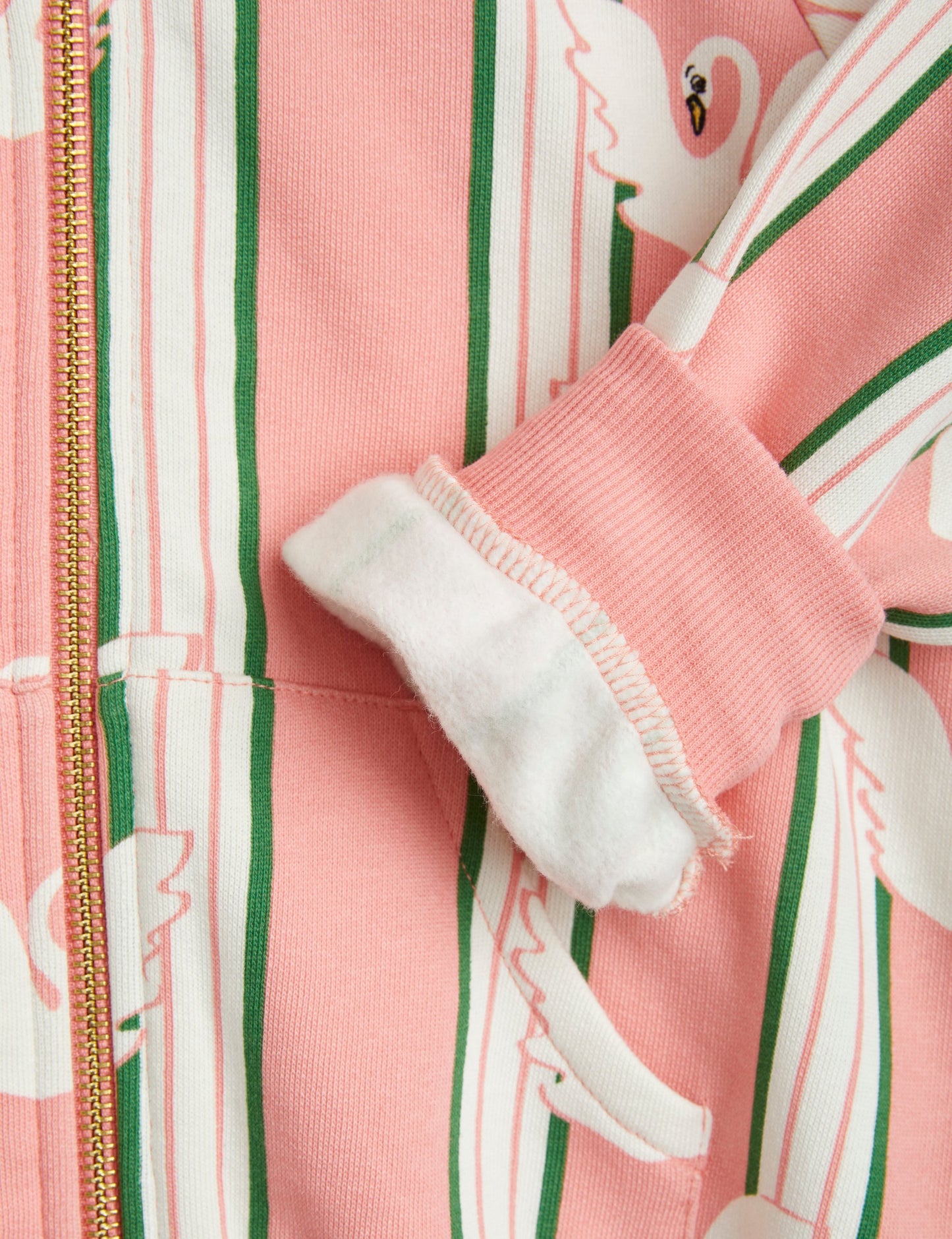 Swan aop Zip Hoodie Pink