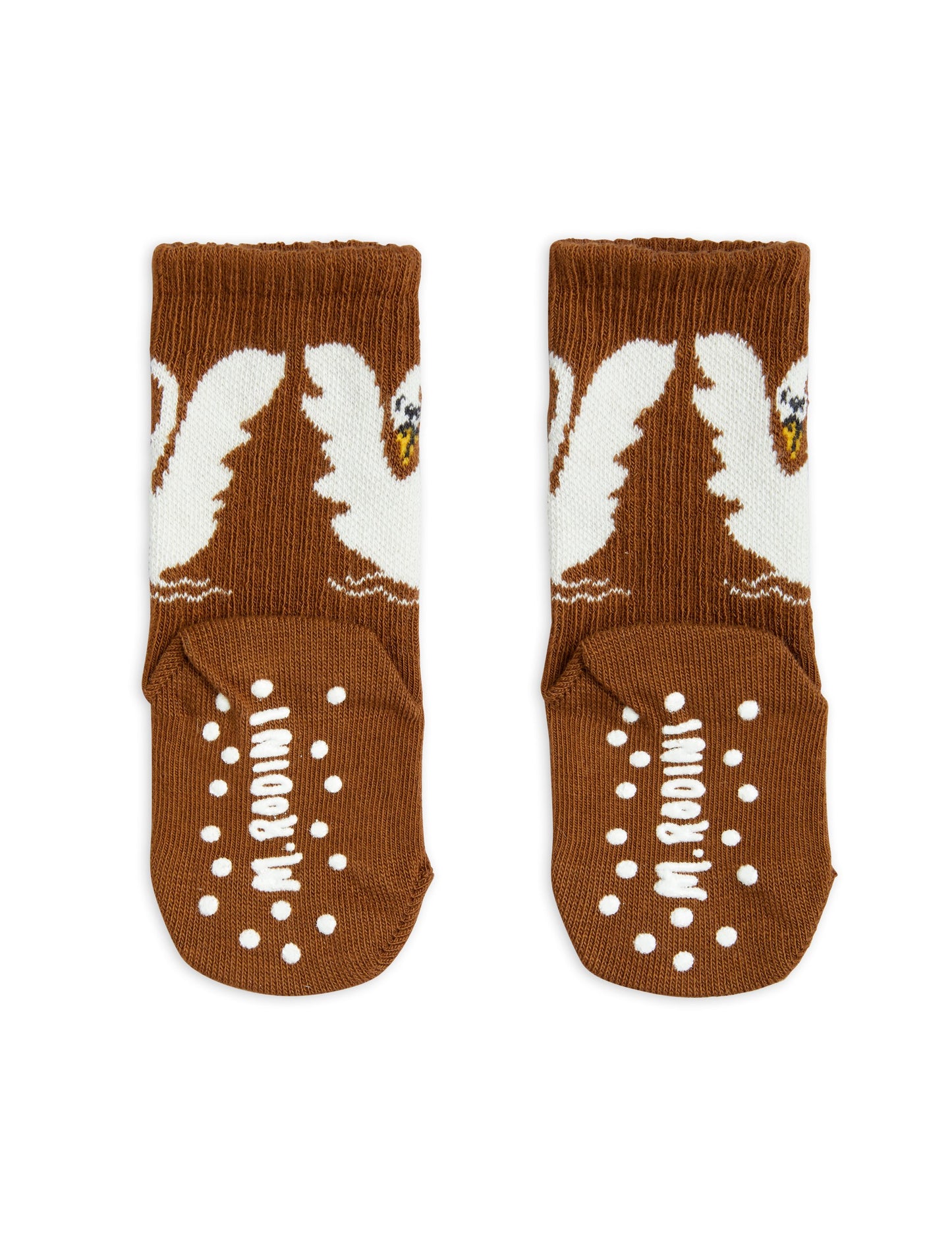 Swan Sock Anti Slip Brown