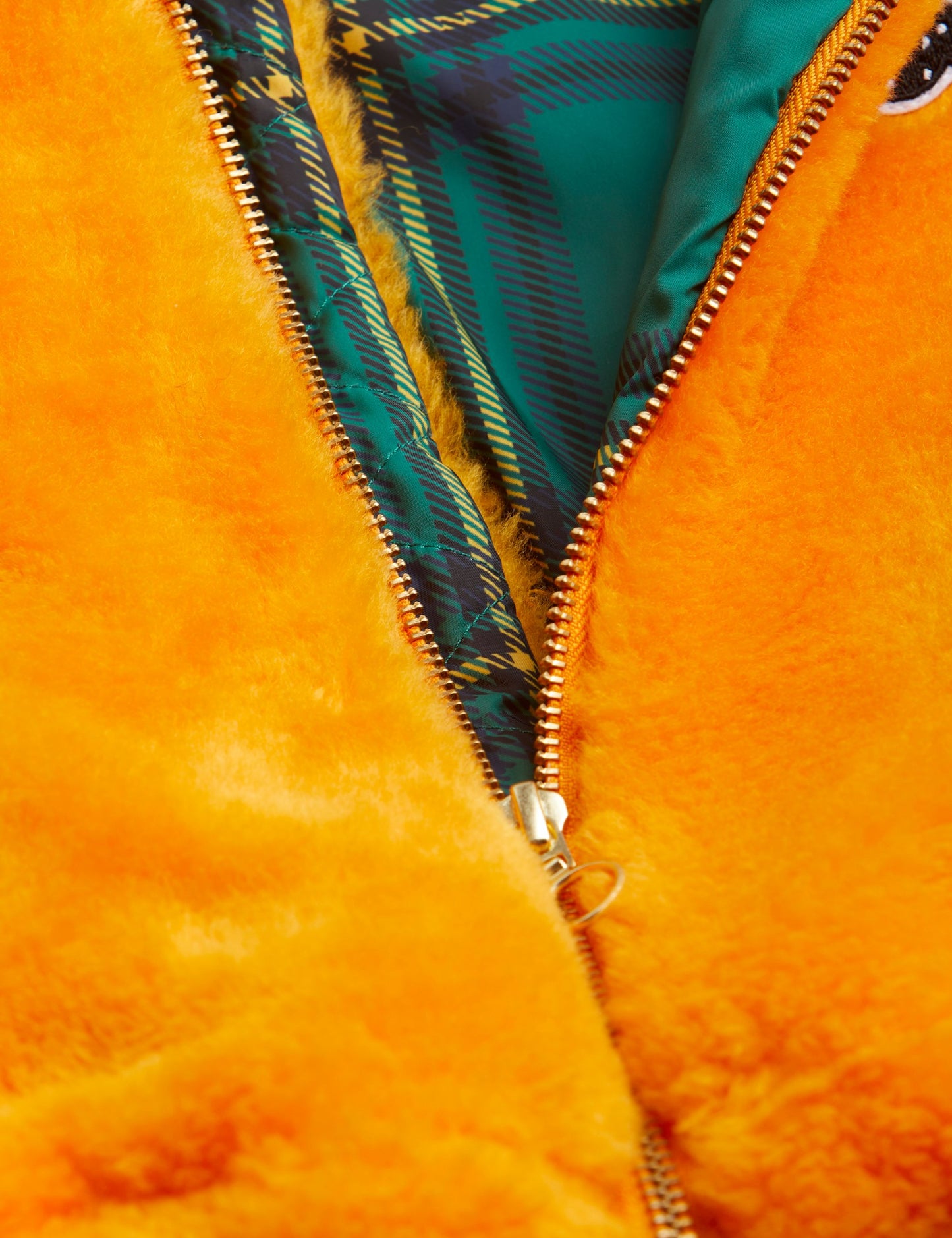 Faux Fur Aviator Jacket Yellow