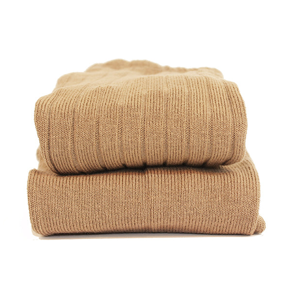 Wide Rib Basic Tights Camel