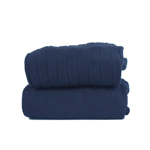 Wide Rib Basic Tights Navy Blue