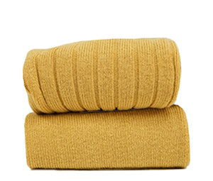 Wide Rib Basic Tights Mustard