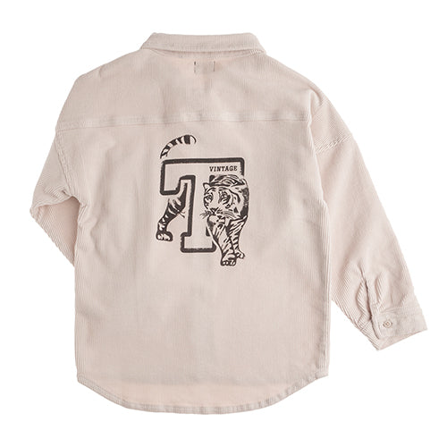 Corduroy Overshirt With Print off white