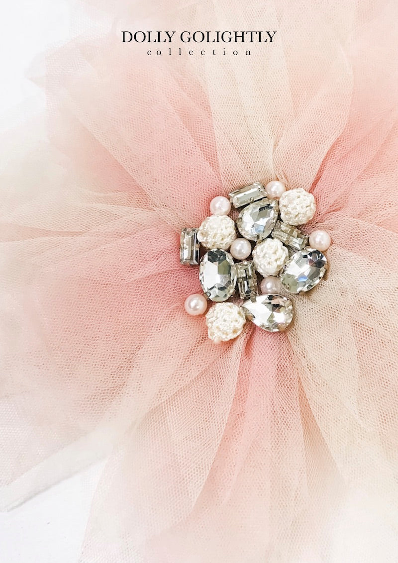 Dolly Golightly Big Hair Rosette-Broach Ballet Pink