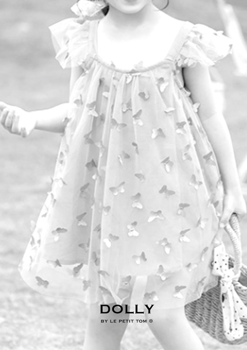 Allover Butterflies Tutu Dress Klänning White