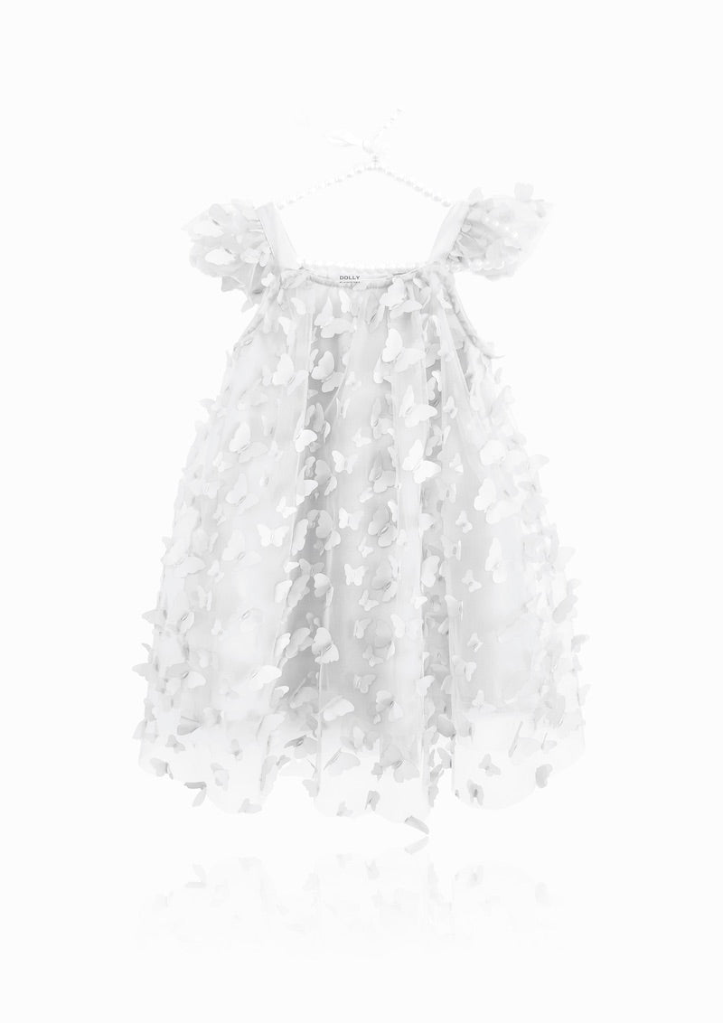 Allover Butterflies Tutu Dress Klänning White