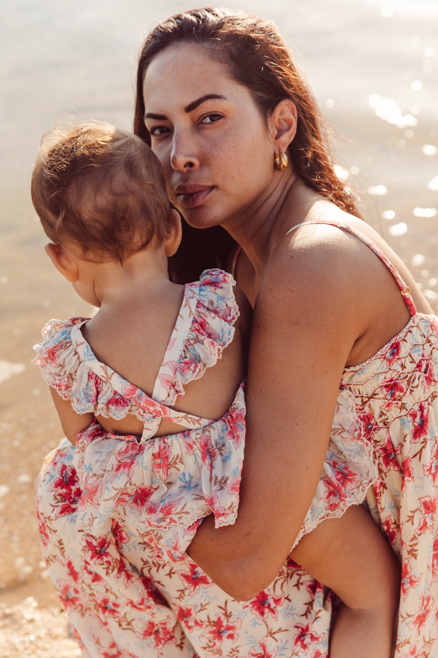 Salome Romper Raspberry Flowers