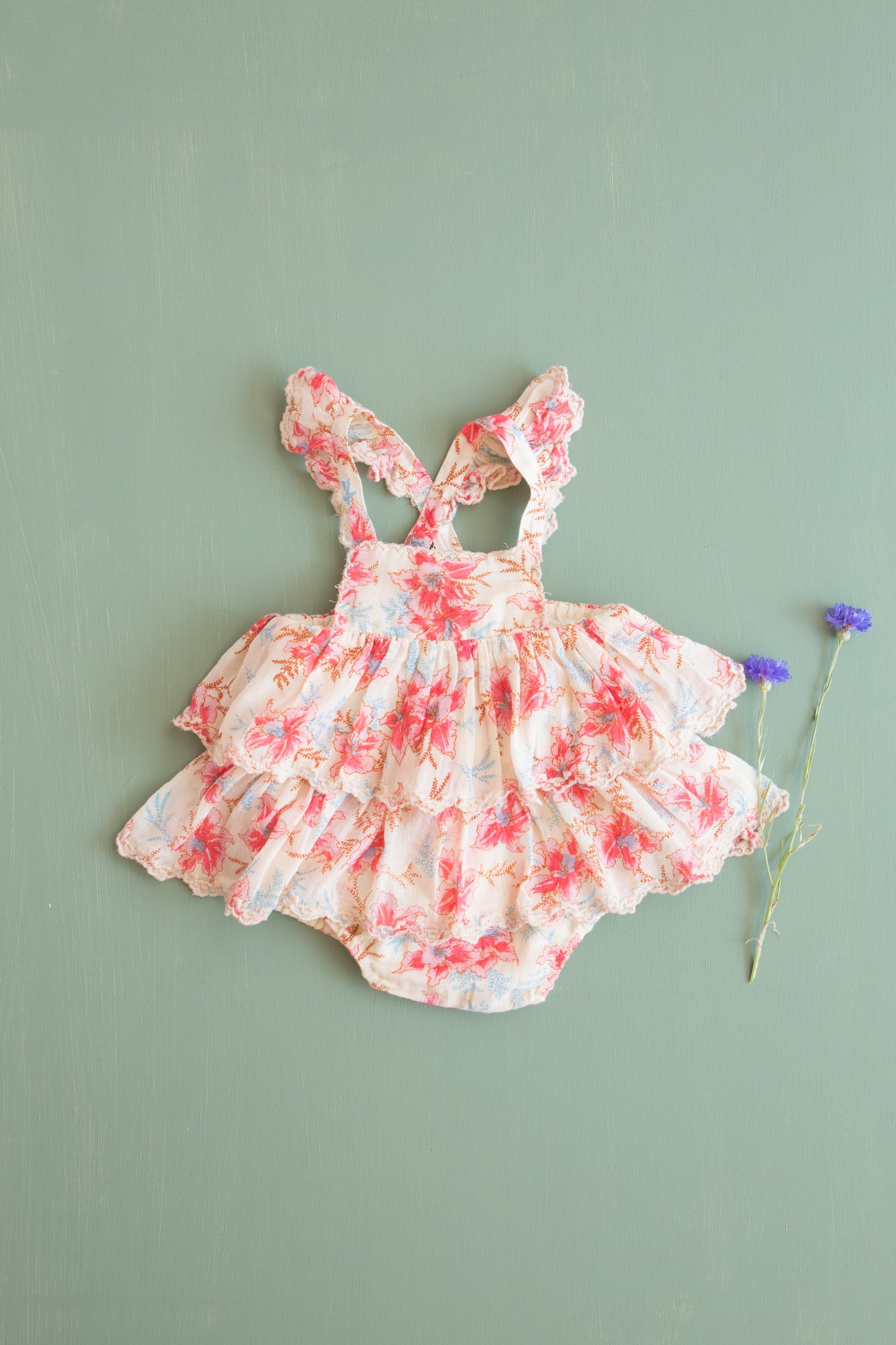 Salome Romper Raspberry Flowers