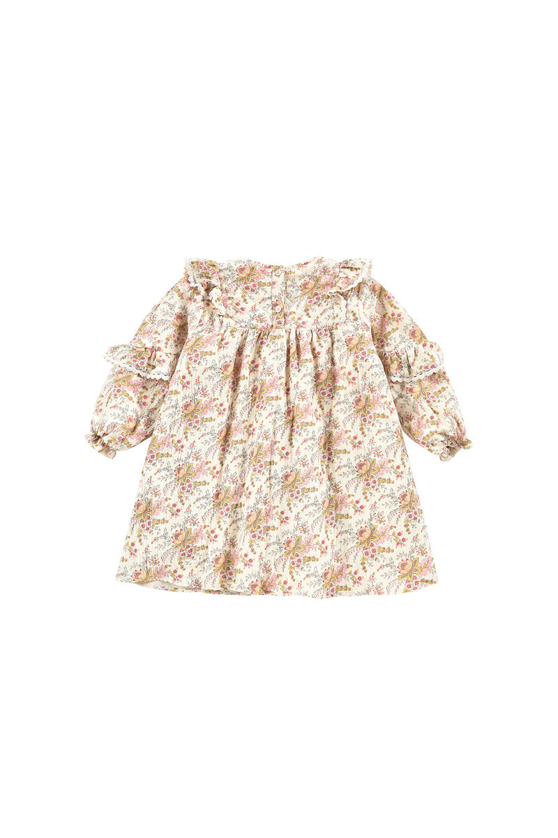 Lara klänning Cream French Flowers