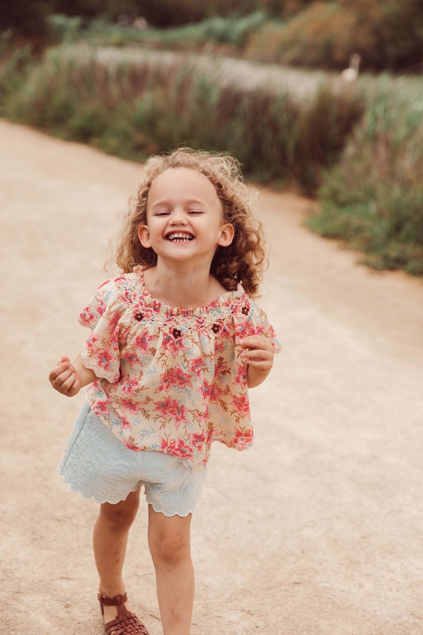 Flore Blouse Raspberry Flowers