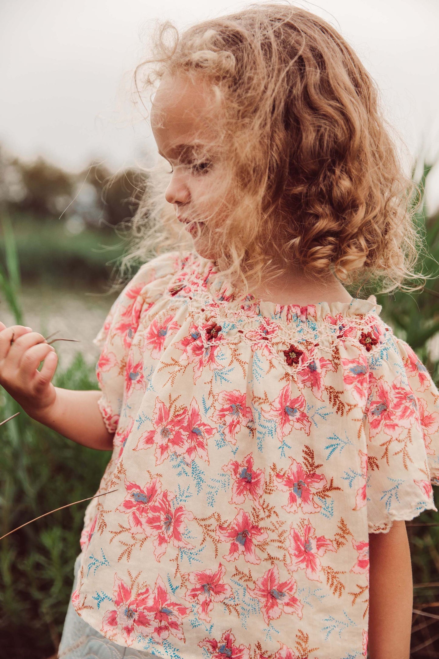 Flore Blouse Raspberry Flowers