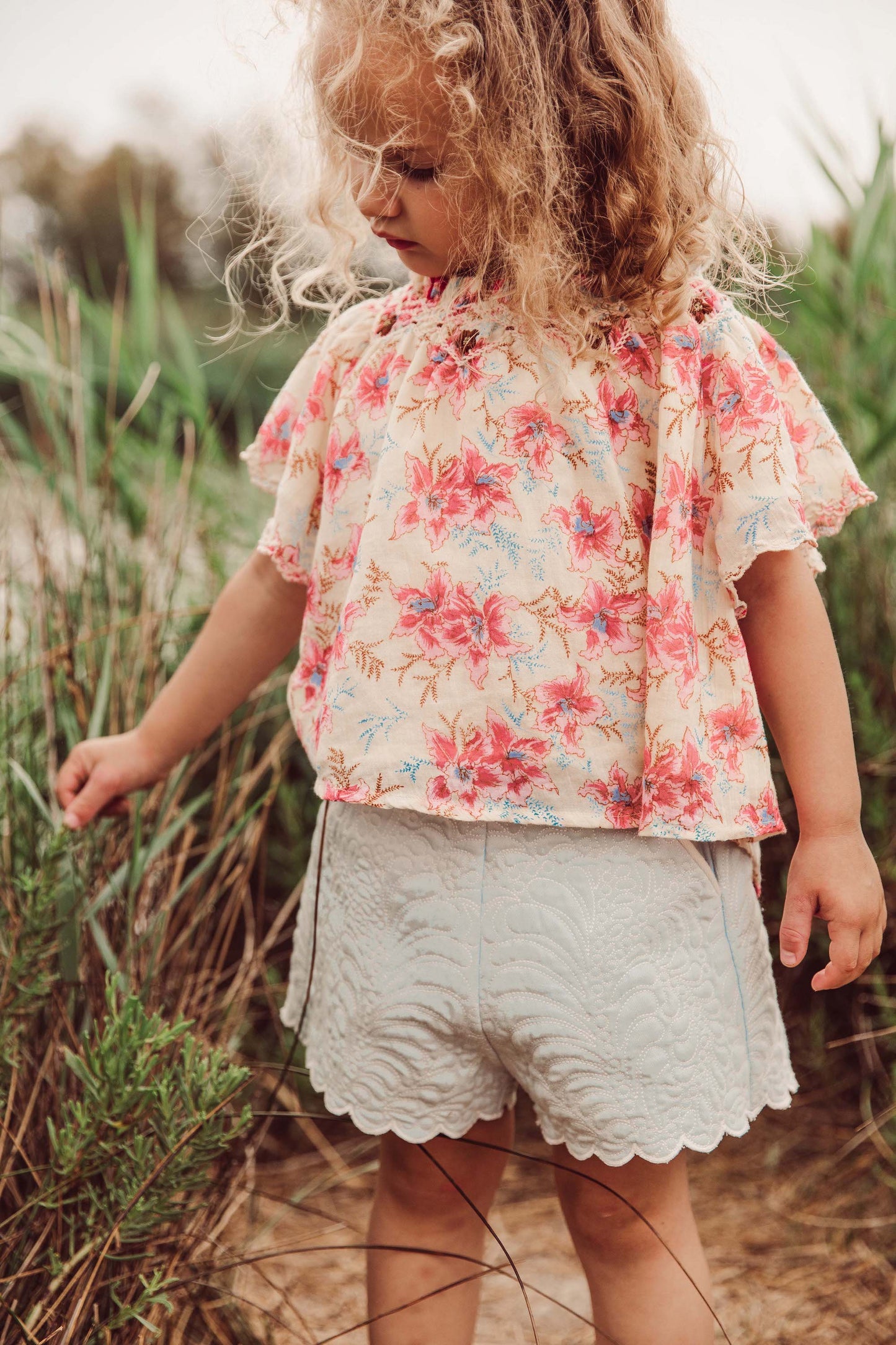 Flore Blouse Raspberry Flowers