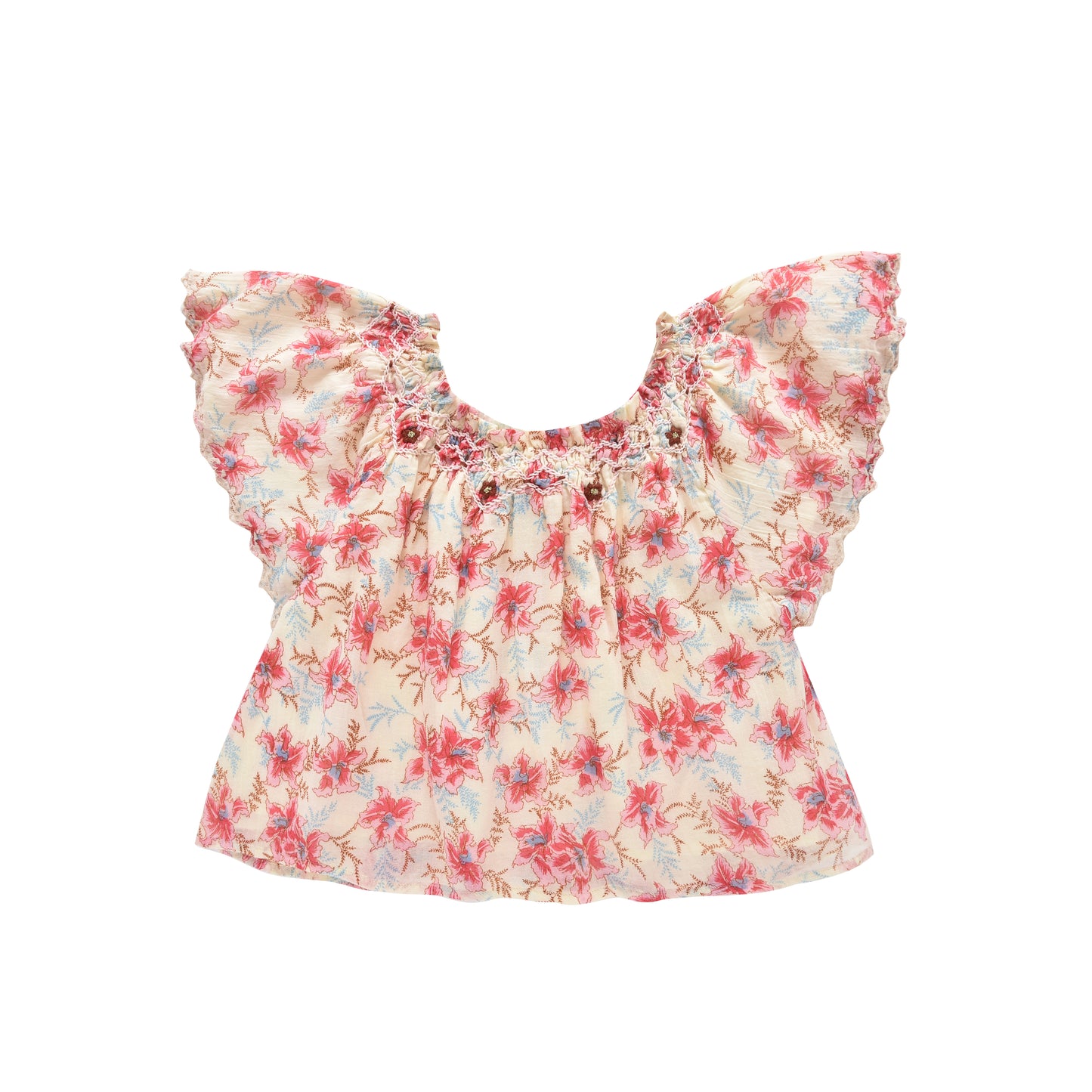 Flore Blouse Raspberry Flowers