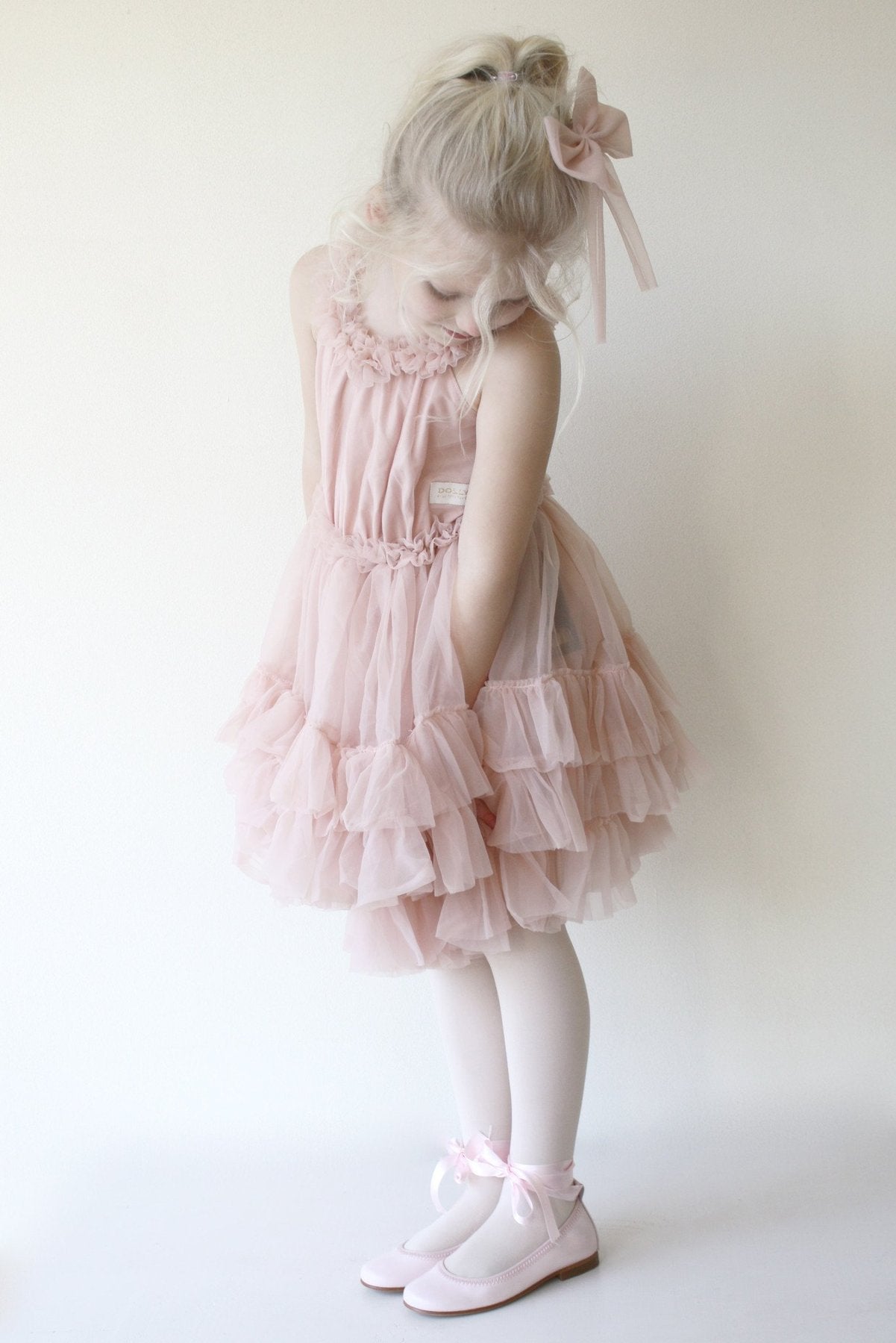 Ruffled Chiffon Dance Dress Klänning Pink