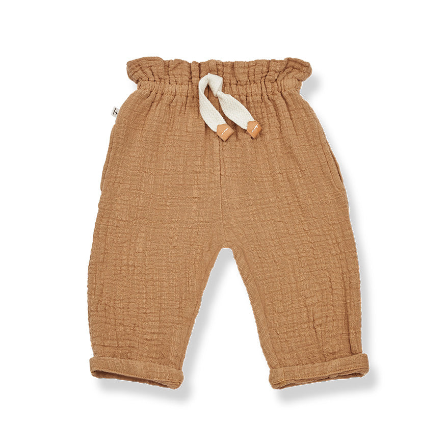 Joana Double Cotton Muslin Pants Biscuit