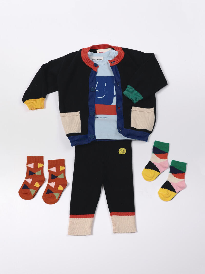 Multicolor knitted cardigan baby twilight blue