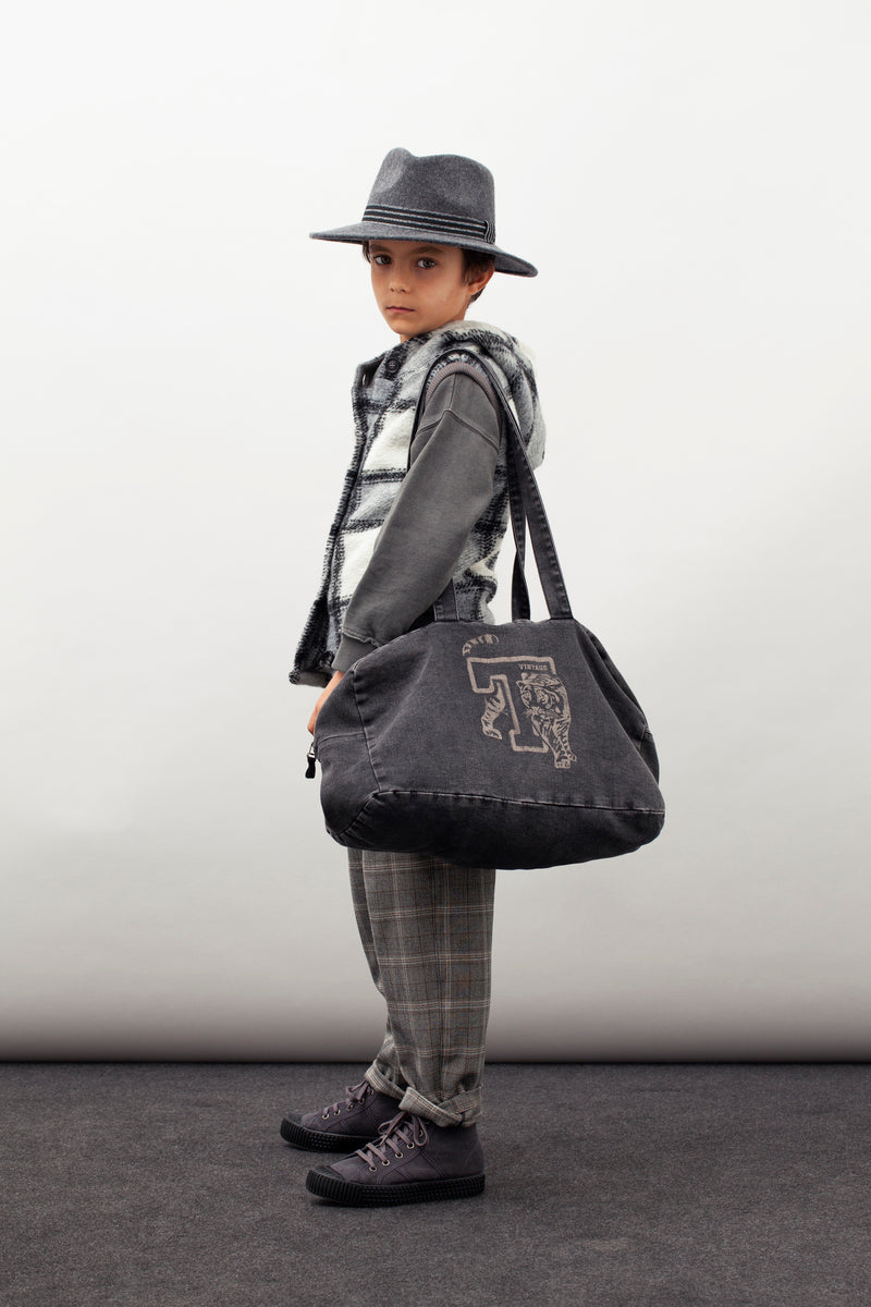 Checked Vest Baby/Kid dark grey