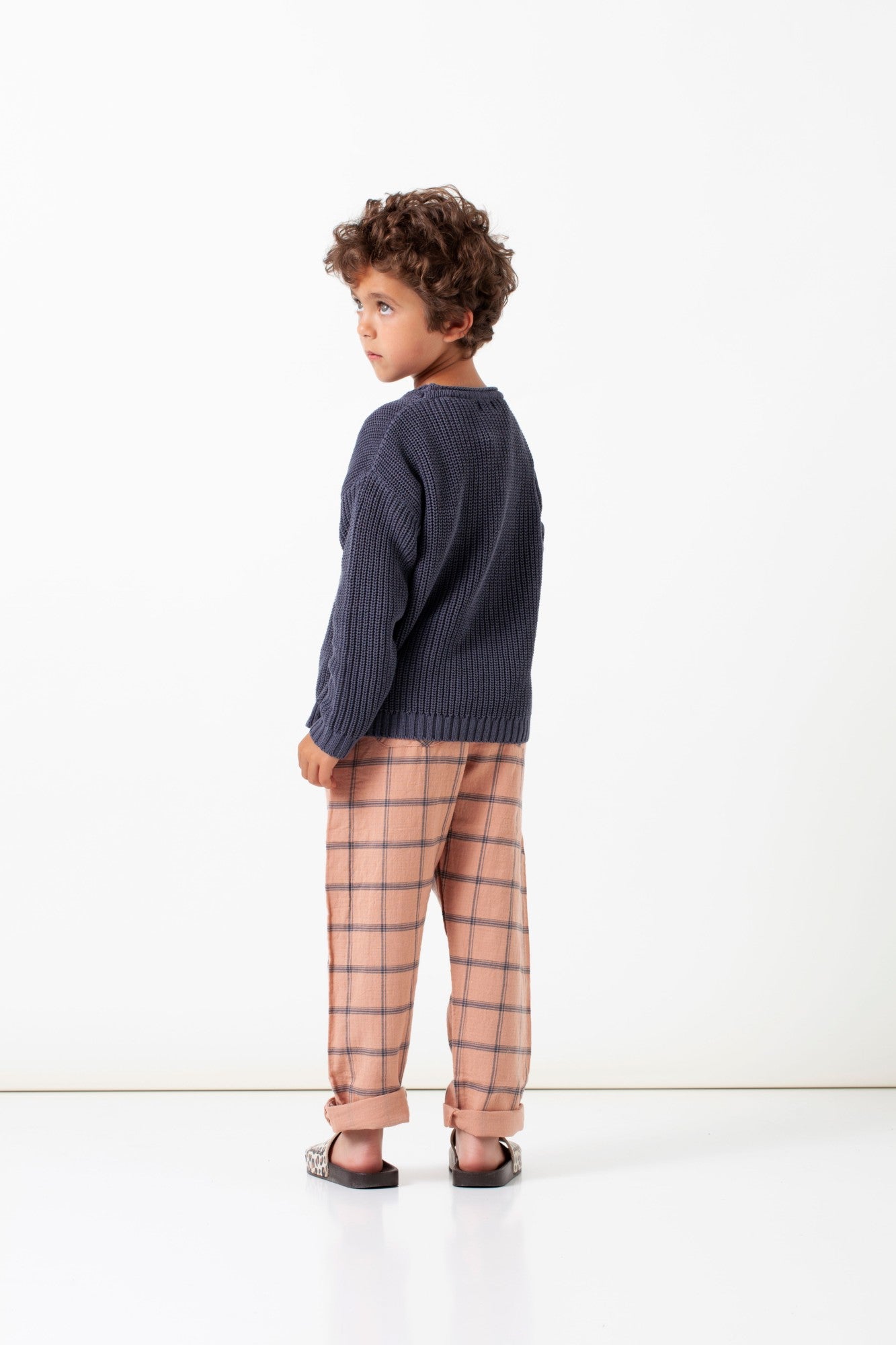 Checked Pants Light Brown