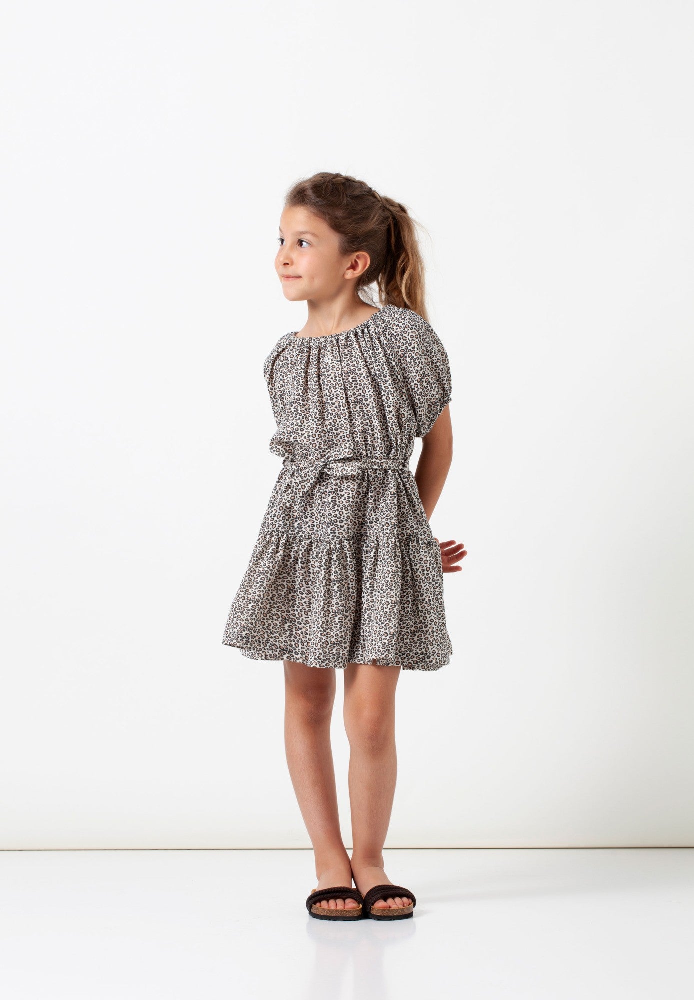 Animal Print Dress Light Brown