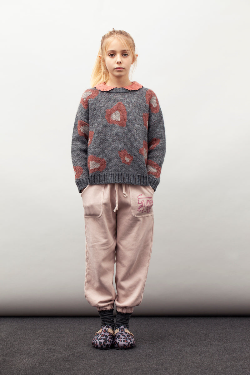 Animal Print Knitted Jersey dark grey