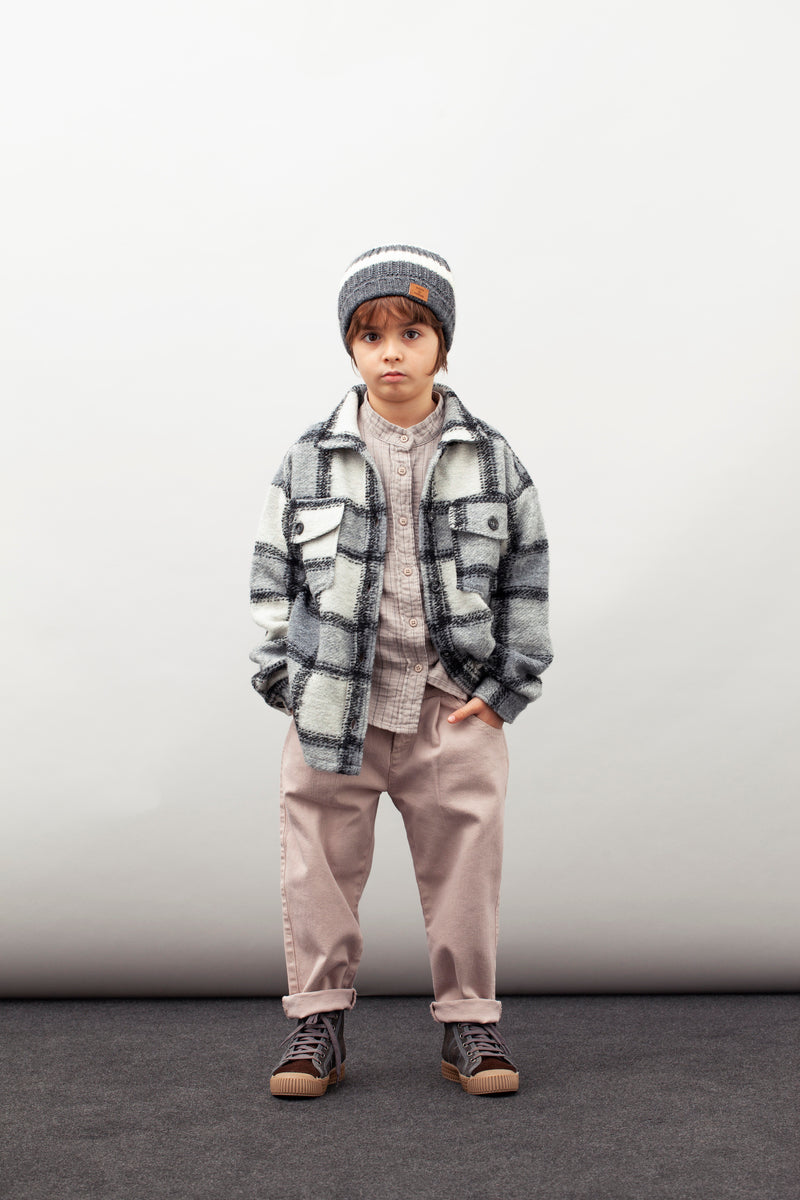 Checked Overshirt dark grey