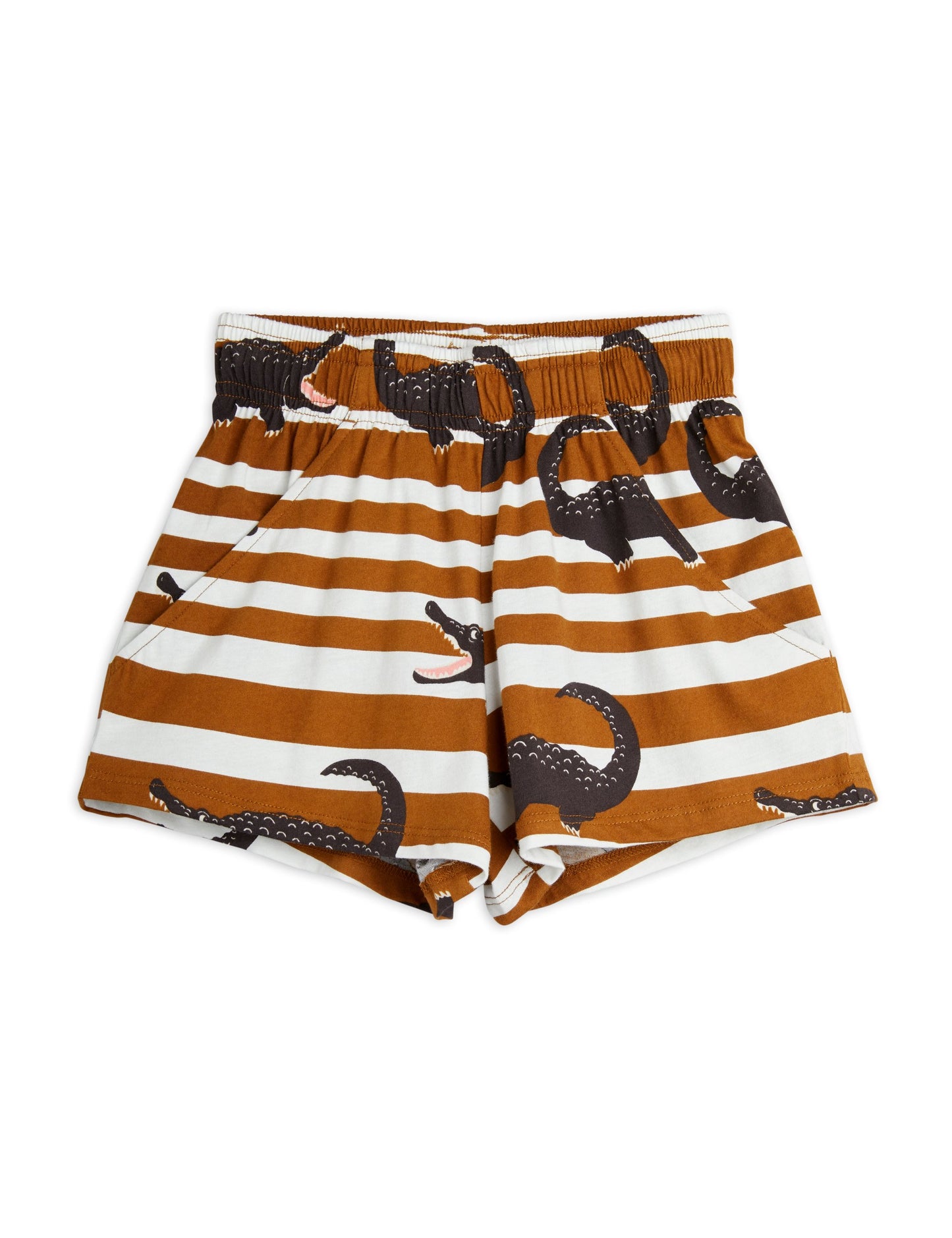 Crocodile Stripe Shorts Brun