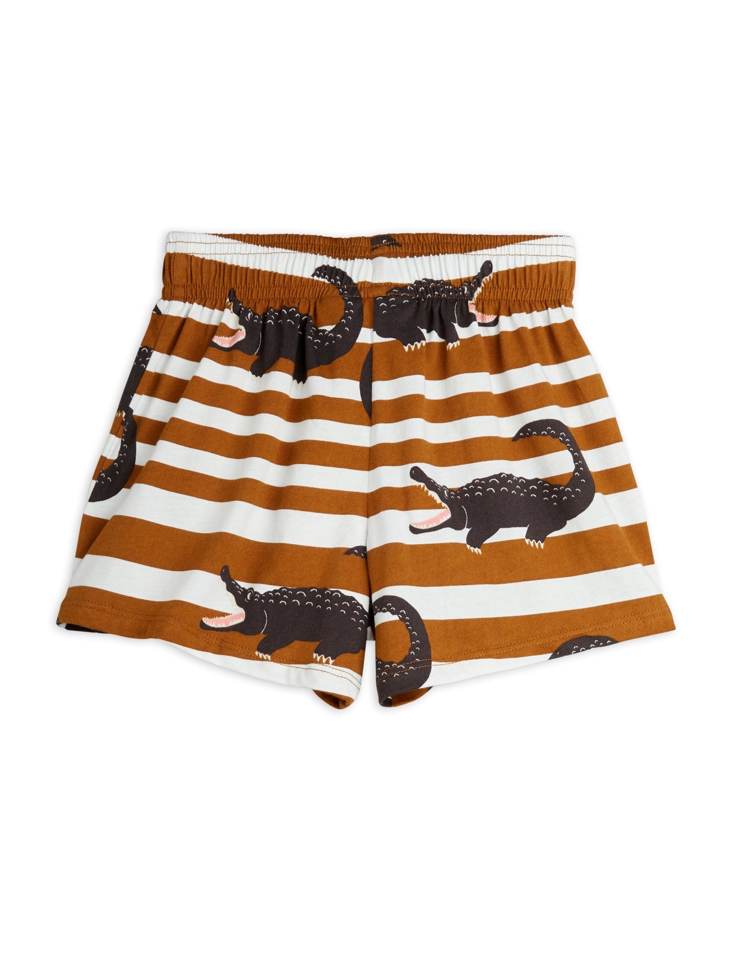 Crocodile Stripe Shorts Brun