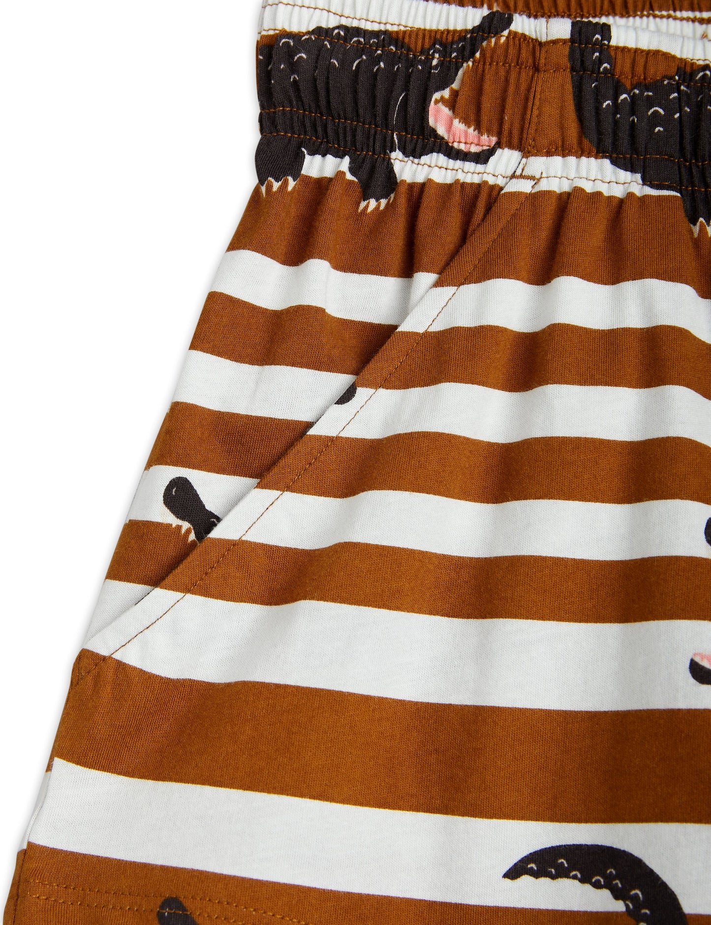 Crocodile Stripe Shorts Brun